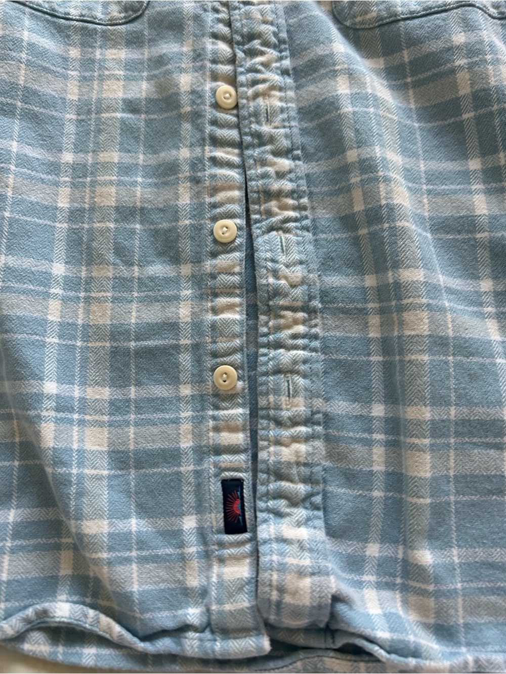 Faherty Light Women’s Blue and White Plaid Button-Down Shirt Jacket M - Picture 3 of 6